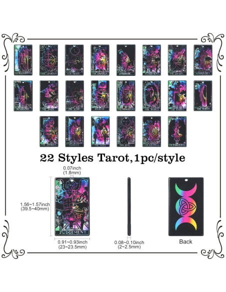 22 Piezas Charms Acrílicos Tarot UR URLIFEHALL 39.5mm 22 Piezas Charms Acrílicos Tarot UR URLIFEHALL 39.5mm