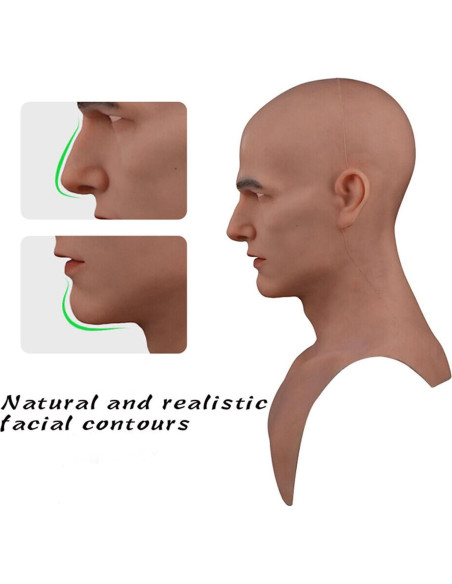 Máscara de Silicona Realista Masculina LCUPPON para Cosplay Máscara de Silicona Realista Masculina LCUPPON para Cosplay