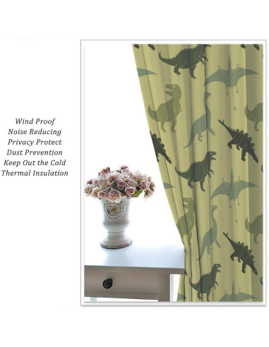 Cortina Opaca Kurtect Dinosaurio 160x183 cm 2 Paneles