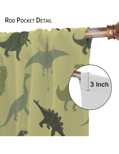 Cortina Opaca Kurtect Dinosaurio 160x183 cm 2 Paneles