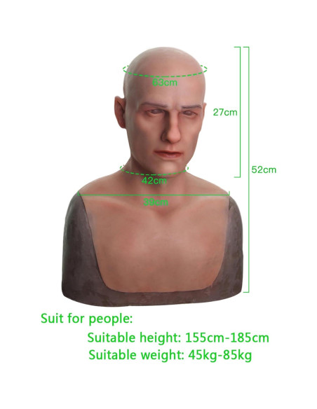 Máscara de Silicona Realista Masculina LCUPPON para Cosplay Máscara de Silicona Realista Masculina LCUPPON para Cosplay