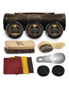 Kit de Cuidado y Pulido de Zapatos Original - Brillo Marrón, Negro y Neutro