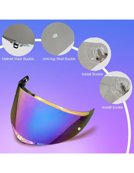 Visera de Casco BSTOP K6 Arcoíris UV para Uso Diurno Visera de Casco BSTOP K6 Arcoíris UV para Uso Diurno