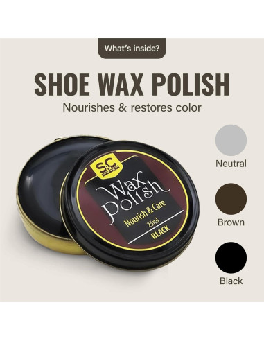 Kit de Cuidado y Pulido de Zapatos Original - Brillo Marrón, Negro y Neutro