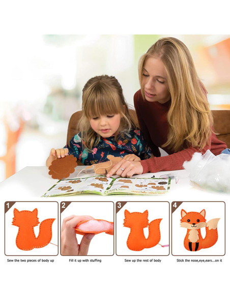 Kit de Costura de Animales de Fieltro ONEST para Niños Kit de Costura de Animales de Fieltro ONEST para Niños