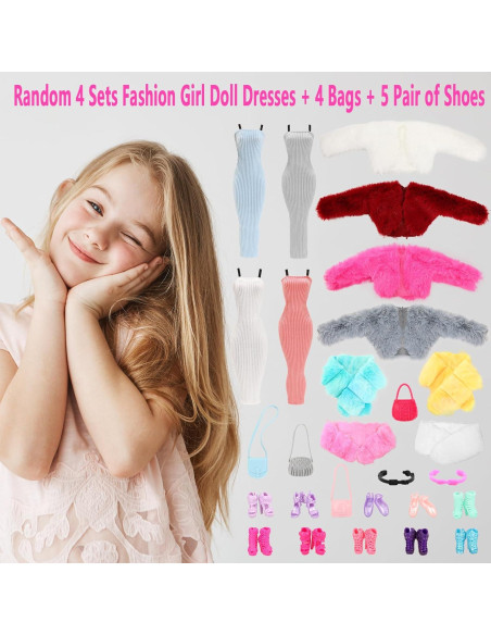 Conjunto Ropa Muñeca Miunana 17 Pcs 29.21 cm Verano Invierno