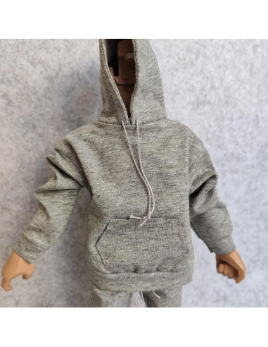 Conjunto Sudadera y Pantalones para Muñeco 1/6 Gris