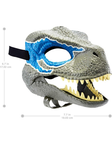 Máscara de Dinosaurio Velociraptor Blue Mattel 26.7x17.8 cm