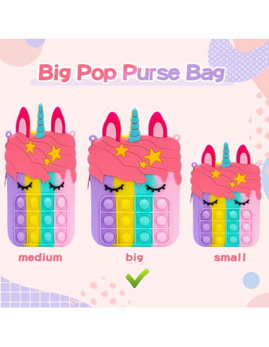 Bolso de Unicornio Civan con Juguete Fidget Pop 20x13 cm