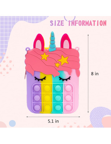 Bolso de Unicornio Civan con Juguete Fidget Pop 20x13 cm