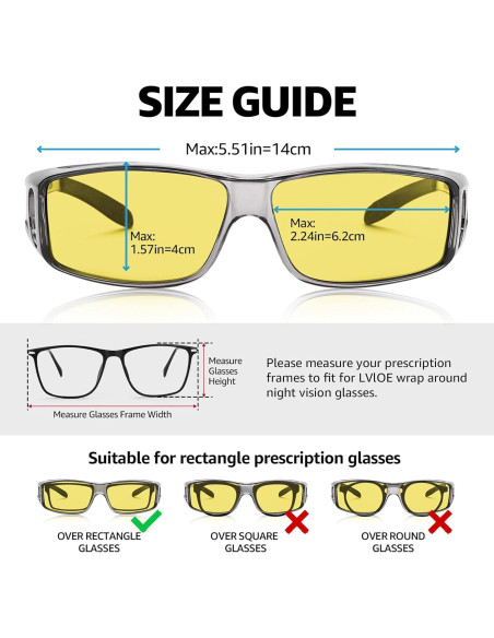 Gafas de Visión Nocturna LVIOE Wrap Around Amarillas