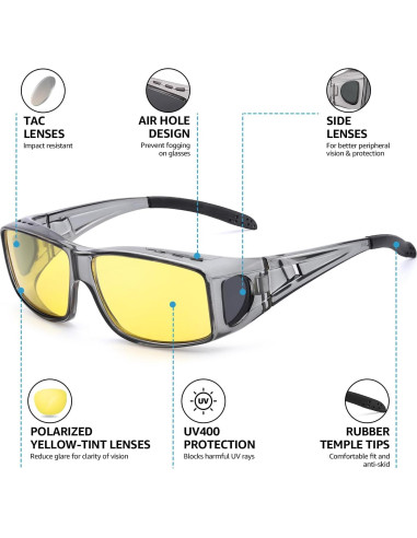 Gafas de Visión Nocturna LVIOE Wrap Around Amarillas