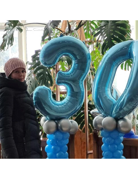 Globo de Número 6 Azul Claro Mylar 101,6 cm para Fiestas Globo de Número 6 Azul Claro Mylar 101,6 cm para Fiestas