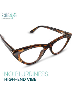 Gafas de lectura ojo de gato 2.75 Carey para mujeres 2