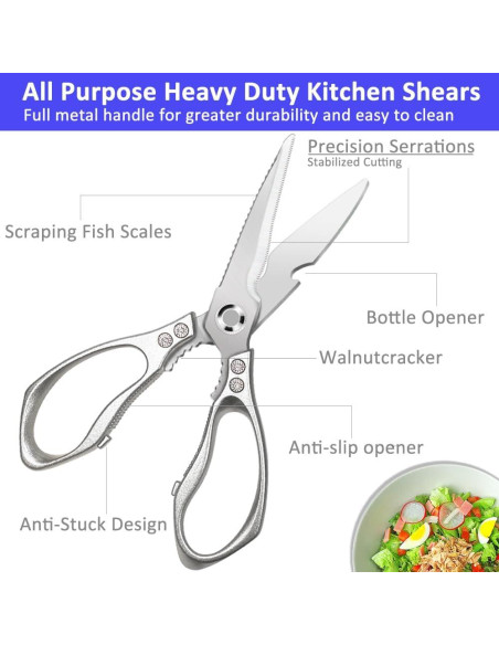 Tijeras de Cocina FTECYBO Acero Inoxidable Paquete de 2 Tijeras de Cocina FTECYBO Acero Inoxidable Paquete de 2
