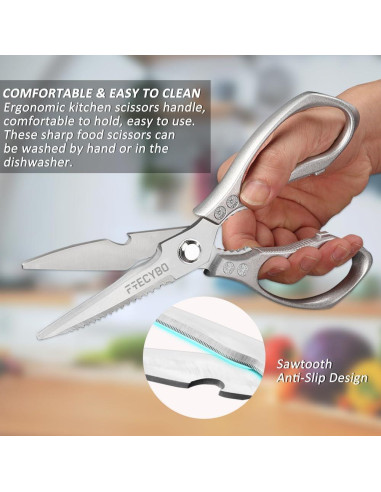 Tijeras de Cocina FTECYBO Acero Inoxidable Paquete de 2