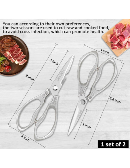 Tijeras de Cocina FTECYBO Acero Inoxidable Paquete de 2 Tijeras de Cocina FTECYBO Acero Inoxidable Paquete de 2