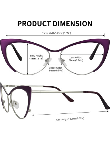 Gafas de sol estilo gato Metal Eyewear VFM0176 con bloqueo azul