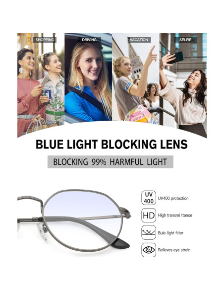 Gafas Pro Acme Redondas Metal Lente Bloqueo Luz Azul 53mm Gafas Pro Acme Redondas Metal Lente Bloqueo Luz Azul 53mm