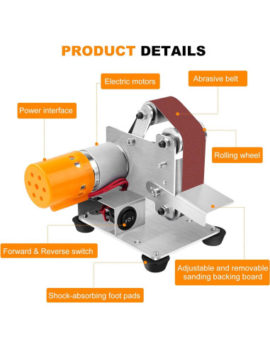 Lijadora de Cinta Eléctrica Jadeshay Mini 1.90 kg 9000 RPM