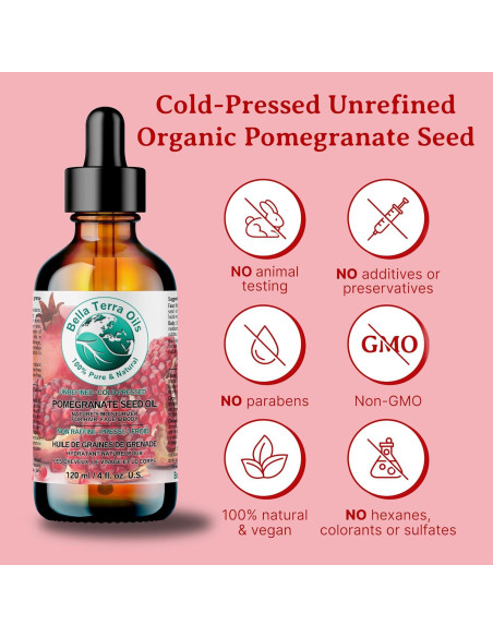 Aceite de Semilla de Granada Orgánico Bella Terra 240 ml - Hidratante Aceite de Semilla de Granada Orgánico Bella Terra 240 ml - Hidratante