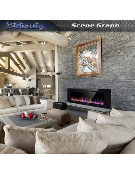 Chimenea eléctrica empotrada Xbeauty 30" 1500W LED negra Chimenea eléctrica empotrada Xbeauty 30" 1500W LED negra