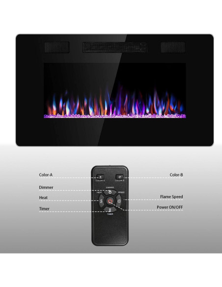 Chimenea Eléctrica 30" Antarctic Star Montada en Pared con Llama LED Chimenea Eléctrica 30" Antarctic Star Montada en Pared con Llama LED