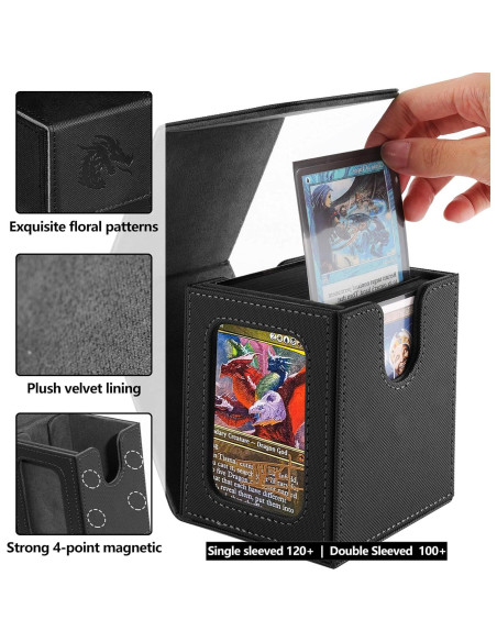Caja de Deck ArtBoutiq para 100 Cartas Dobladas - Negro Caja de Deck ArtBoutiq para 100 Cartas Dobladas - Negro