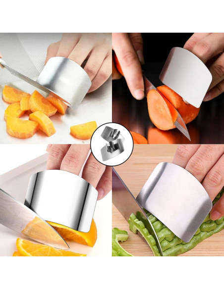Protector de Dedos de Acero Inoxidable 2pcs - Seguridad al Cortar Protector de Dedos de Acero Inoxidable 2pcs - Seguridad al Cortar