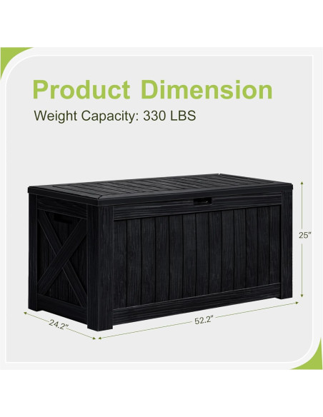 Caja de Almacenamiento Greesum 120 Galones Impermeable Negra Caja de Almacenamiento Greesum 120 Galones Impermeable Negra