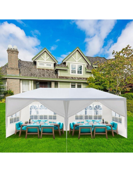 Carpa Pop Up Blanca 600x300 cm con Paredes Removibles Carpa Pop Up Blanca 600x300 cm con Paredes Removibles