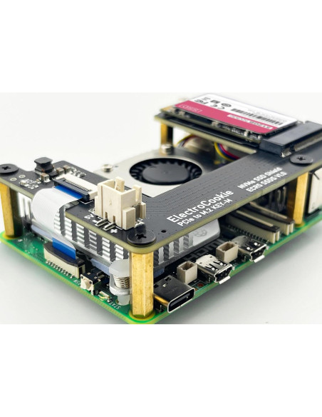 ElectroCookie HAT M.2 NVMe SSD para Raspberry Pi 5 - Soporta 2230 y 2242 ElectroCookie HAT M.2 NVMe SSD para Raspberry Pi 5 - Soporta 2230 y 2242