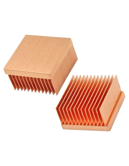 Disipador de Calor de Cobre Puro 20x20x11mm Jeteokar - 2 Pcs Disipador de Calor de Cobre Puro 20x20x11mm Jeteokar - 2 Pcs