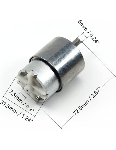 Motor de Engranaje Fielect 12V 7RPM Alto Torque Micro