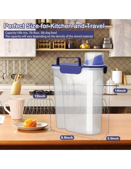 Contenedor de Almacenamiento de Alimentos Komzon 4.54kg Hermético Contenedor de Almacenamiento de Alimentos Komzon 4.54kg Hermético