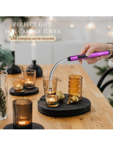 Encendedor Recargable USB MEETOO Plasma Arc Púrpura