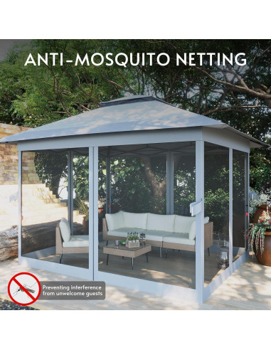 Gazebo Plegable 3.66x3.66m Rotihom con Mosquitera y Protección UV