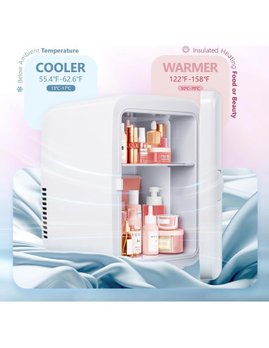 Mini Refrigerador EUHOMY 4L Blanco Portátil para Comida y Bebidas