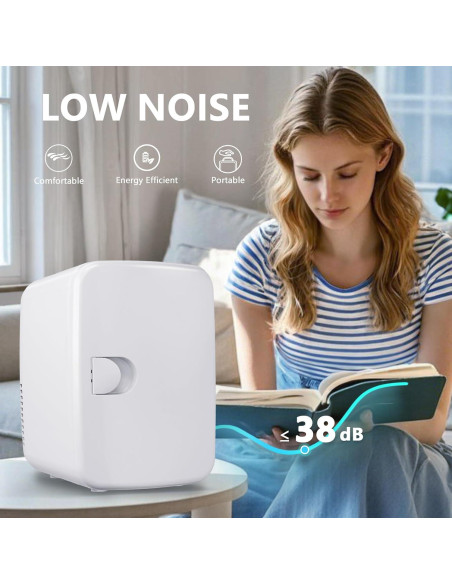 Mini Refrigerador EUHOMY 4L Blanco Portátil para Comida y Bebidas Mini Refrigerador EUHOMY 4L Blanco Portátil para Comida y Bebidas