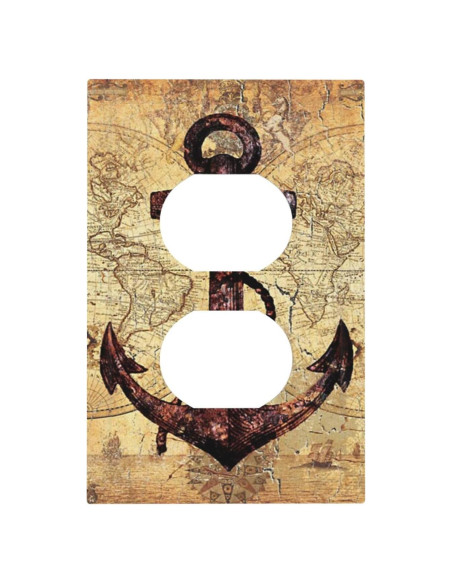Placa de Interruptor Decorativa Yamxbfa 1 Gang Mapa Náutico Vintage Placa de Interruptor Decorativa Yamxbfa 1 Gang Mapa Náutico Vintage