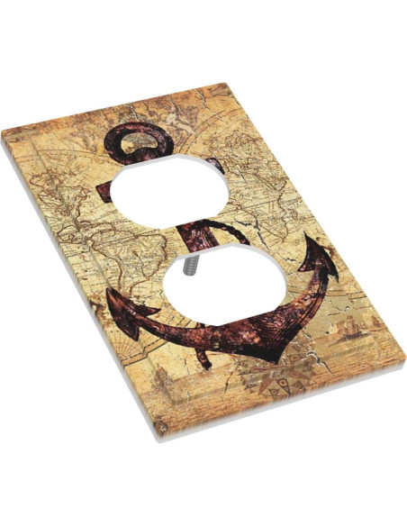 Placa de Interruptor Decorativa Yamxbfa 1 Gang Mapa Náutico Vintage Placa de Interruptor Decorativa Yamxbfa 1 Gang Mapa Náutico Vintage