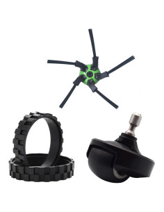 Piezas de Repuesto DrAer para iRobot Roomba S9/S9+ - 1 Rueda, 2 Neumáticos, 1 Cepillo Lateral