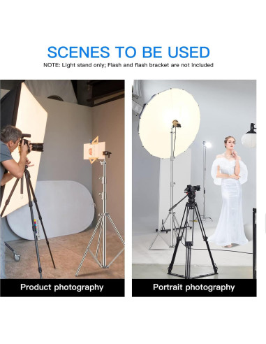 Soporte de Luz de Acero Inoxidable YUOCU 2 Piezas 2.8m