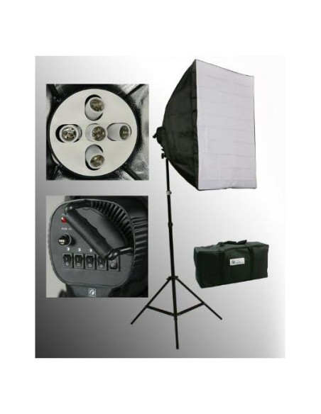 Kit de Iluminación de Estudio ePhoto 1000 W con Softbox Kit de Iluminación de Estudio ePhoto 1000 W con Softbox