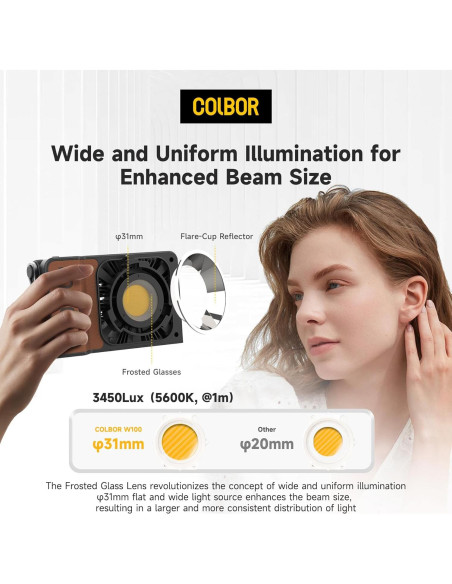 Luz de Video COLBOR W100 100W Bi-Color 2700K-6500K LED Luz de Video COLBOR W100 100W Bi-Color 2700K-6500K LED