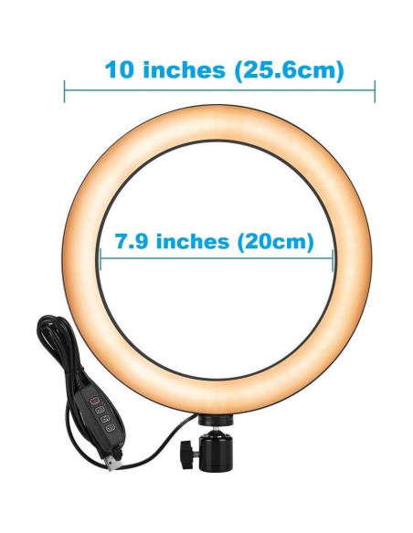 Anillo de Luz de 10" con Soporte Ajustable Acetaken Anillo de Luz de 10" con Soporte Ajustable Acetaken