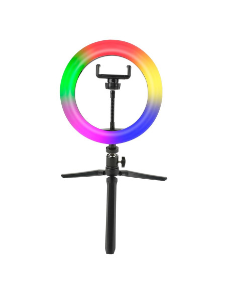 Anillo de Luz RGB Vivitar 20.32 cm con Soporte para Teléfono Anillo de Luz RGB Vivitar 20.32 cm con Soporte para Teléfono