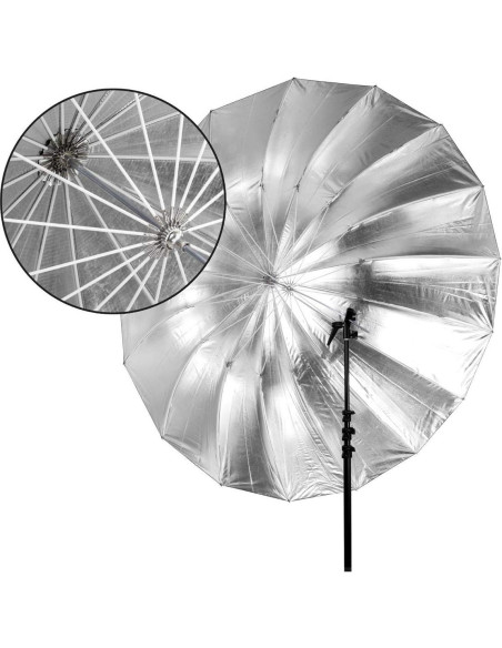Paraguas de Fibra de Vidrio Glow Easy Lock 165 cm Plata Profunda Paraguas de Fibra de Vidrio Glow Easy Lock 165 cm Plata Profunda