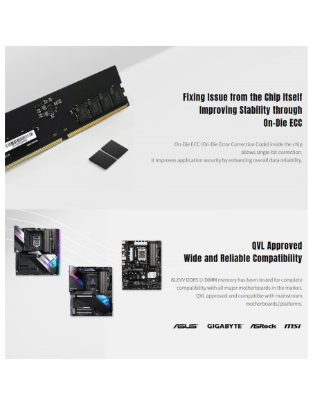 Memoria RAM KLEVV DDR5 32GB 5600MHz CL46 UDIMM Negra Memoria RAM KLEVV DDR5 32GB 5600MHz CL46 UDIMM Negra