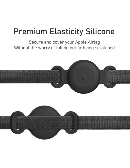 Soporte de Collar para Perro Airtag Meliya Silicona Negro S Soporte de Collar para Perro Airtag Meliya Silicona Negro S